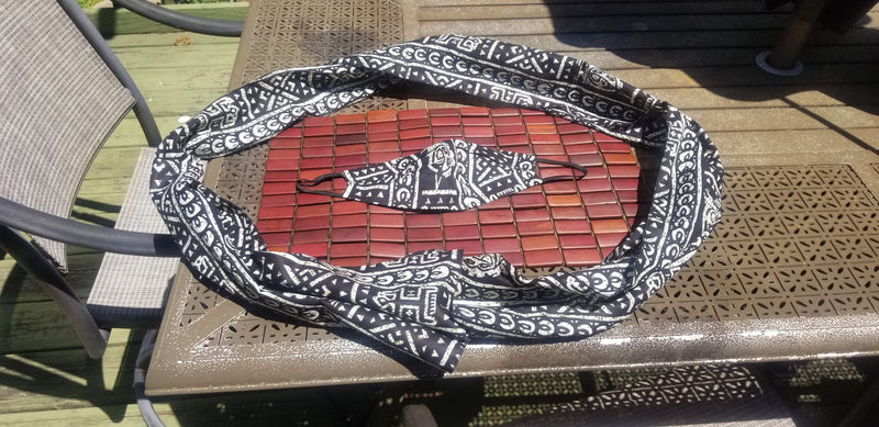 Fabric Mask with headwrap/scarf bundle